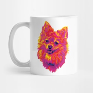 Cute Pomeranian Puppy Dog Digital Painting Mug